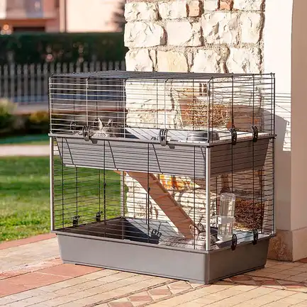 Ferplast CAGE RABBIT 100 DOUBLE Клітка 2 поверхи для кролів чорна: додаткове фото 4