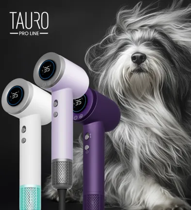 Tauro Pro Line Ручний фен для сушіння шерсті домашніх тварин з технологією генерації негативних іонів з вилкою ЄС, білий: додаткове фото 3