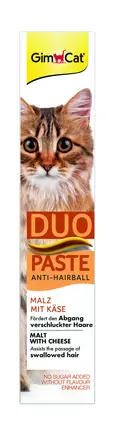Паста для котів з чутливим травленням GimCat DUO PASTE Anti-hairball malt with cheese мальт та сир, 50 г: додаткове фото 3