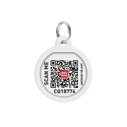 Адресник для собак та котів металічний WAUDOG Smart ID з QR паспортом, малюнок "Їздити, щоб жити", круг, Д 25 мм: додаткове фото 3