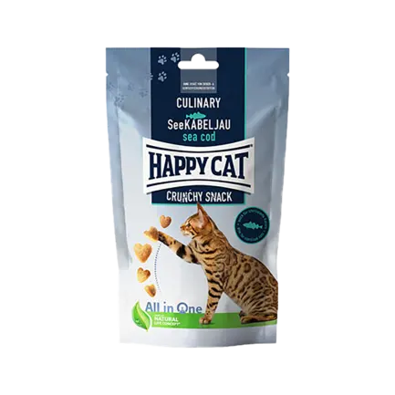 Хрусткі ласощі Happy Cat Culinary Crunchy Snack See-Kabeljau для дорослих котів з морською тріскою, 70 г