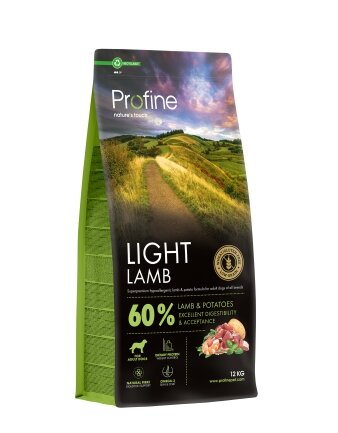 Корм сухий Profine Light Lamb and Potatoes для собак з надмірною вагою, з ягнятиною та картоплею, 12 кг