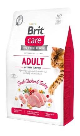 Сухий корм Brit Care Cat GF Adult Activity Support для котів, які живуть на вулиці, індичка та курка, 2 кг