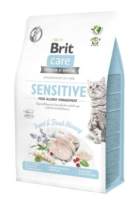 Сухий корм Brit Care Cat GF Insect для котів з харчовою непереносимістю, з комахами та рибою, 400 г