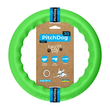 Кільце для апортировки PitchDog30, діаметр 28 см, салатовий, версія EN