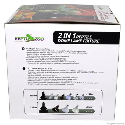 Світильник глибокий рефлекторний Repti-Zoo 2in1 Big Multi Dome 200W (RL19): додаткове фото 10