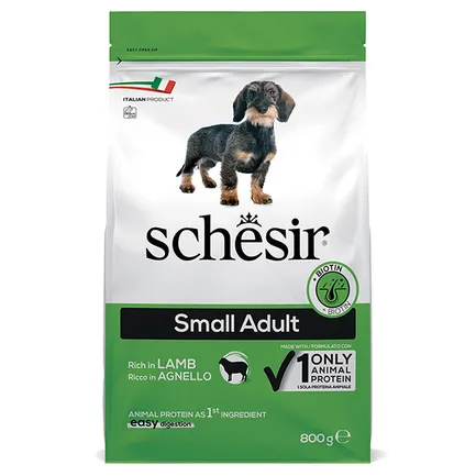 Schesir Dog Small Adult Lamb ШЕЗІР ДОРОСЛИЙ МАЛИХ ЯГНЯ сухий монопротеїновий корм для собак малих порід 0,8 кг