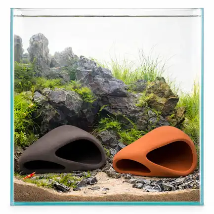 Декорація Hobby Wave Cave 1 red 12x12x5,5 см - керамічне укриття для риб і креветок в акваріумі (41657): додаткове фото 4