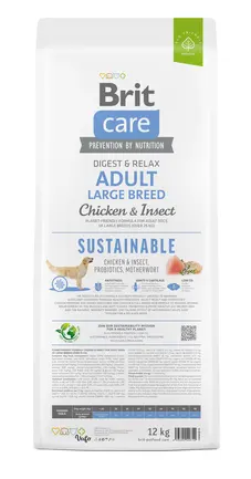 Сухий корм Brit Care Dog Sustainable Adult Large Breed для собак великих порід, з куркою та комахами, 12 кг: додаткове фото 5