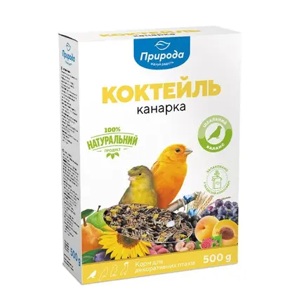Корм Природа Коктейль «Канарка» для канарок і декоративних птахів, 500 г