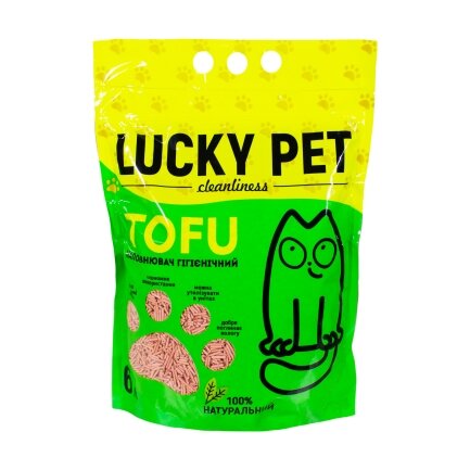 Наповнювач Lucky Pet з тофу для котячого туалету, з ароматом полуниці, 6 л