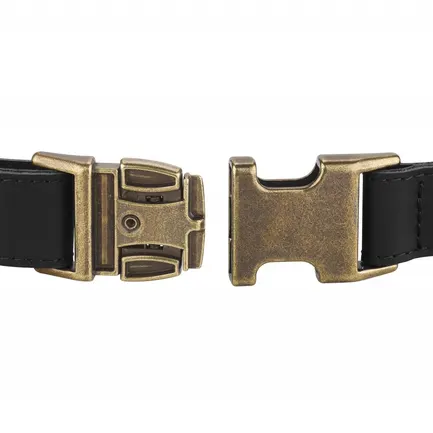Нашийник для собак шкіряний BronzeDog Antiq чорний L: додаткове фото 3