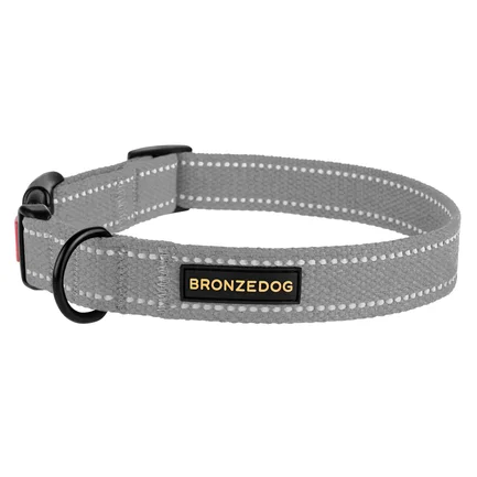 Нашийник для собак Bronzedog Сotton рефлекторний б/б сірий M: додаткове фото 3