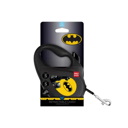 Повідець-рулетка для собак WAUDOG R-leash, малюнок "Бетмен Жовтий", S, до 15 кг, 5 м, світловідбиваюча стрічка: додаткове фото 2