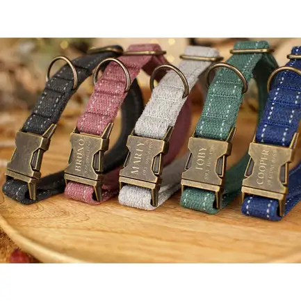 Нашийник для собак Bronzedog Сotton Antiq Черрі XL: додаткове фото 4