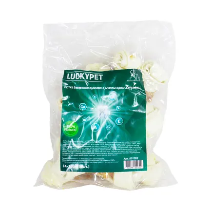Кістка Баварська вузлова №3 L + м'ясо курки, 14-16см, 10шт/уп, Lucky Pet