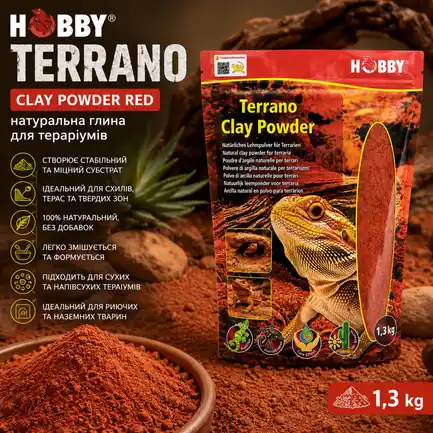 Глиняний порошок для тераріумного субстрату Hobby Terrano Clay Powder Red 1,3 кг (33210): додаткове фото 2