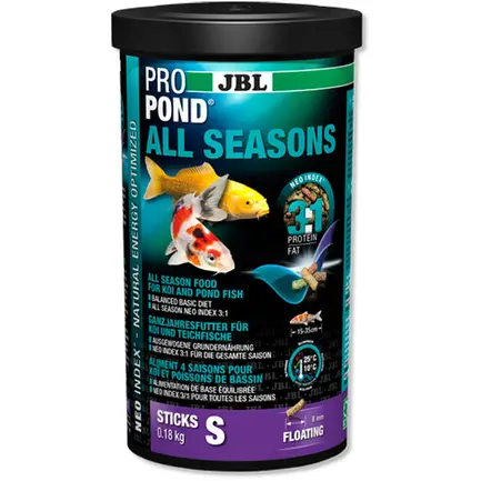 JBL (ДжБЛ) ProPond All Seasons корм для коропів Кої та ставкової риби всесезонний S, 180г.