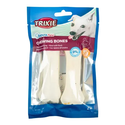 Кісточка Trixie Denta Fun для собак, пресована жувальна, з качкою, 12 см ,120 г, 2 шт