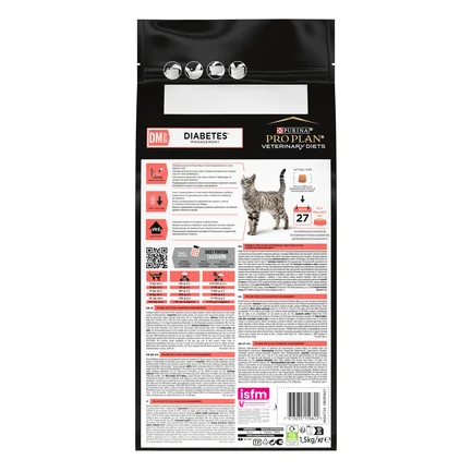 Сухий дієтичний корм PRO PLAN VETERINARY DIETS DM ST/OX Diabetes Managment для дорослих котів для регулювання надходження глюкози (цукровий діабет) 1,5 кг: додаткове фото 4