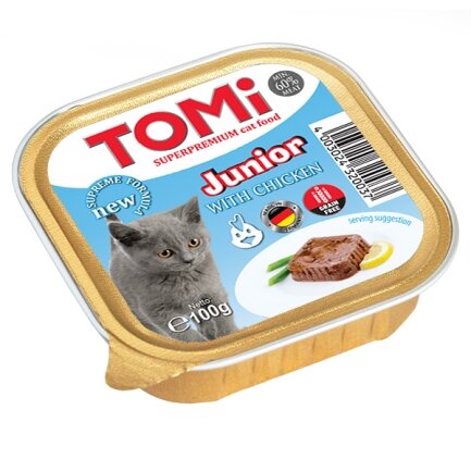 TOMi Junior ТОМІ ДЛЯ КОШЕНЯТ консерви з куркою для кошенят, паштет 0,1 кг