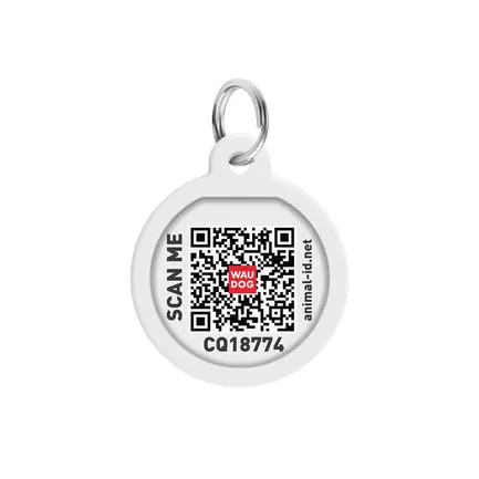 Адресник для собак і котів металевий WAUDOG Smart ID з QR паспортом, малюнок "Інжир", коло, Д 25 мм: додаткове фото 3