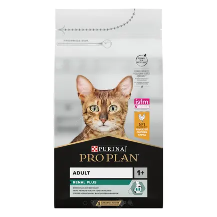 Сухий корм PRO PLAN Adult 1+ Renal Plus для дорослих котів з куркою 1,5 кг