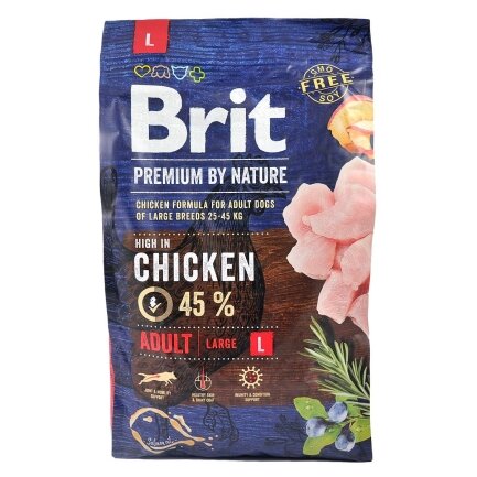 Сухий корм Brit Premium Dog Adult L для дорослих собак великих порід, з куркою, 3 кг — Фото 6