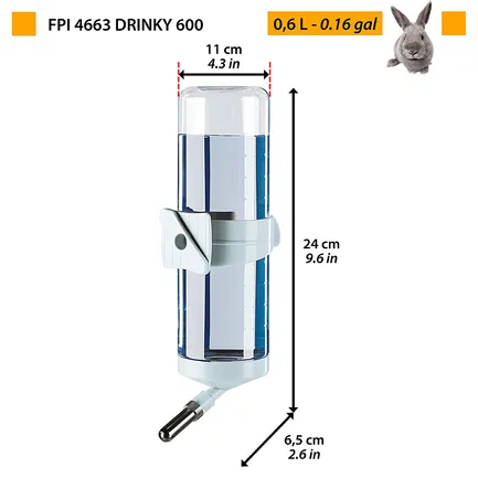 Ferplast FPI 4663 DRINKY 600 Поїлка вертикальна для гризунів — Фото 1