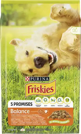 Сухий корм FRISKIES Balance для дорослих собак з куркою, яловичиною та овочами 10 кг