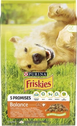 Сухий корм FRISKIES Balance для дорослих собак з куркою, яловичиною та овочами 10 кг