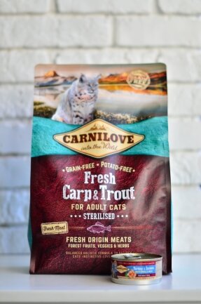 Сухий корм Carnilove Fresh Carp &amp; Trout для стерилізованих котів, риба, 2 кг — Фото 6