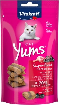 Подушечки Vitakraft Yums для котів, качка та бузина, 40 г