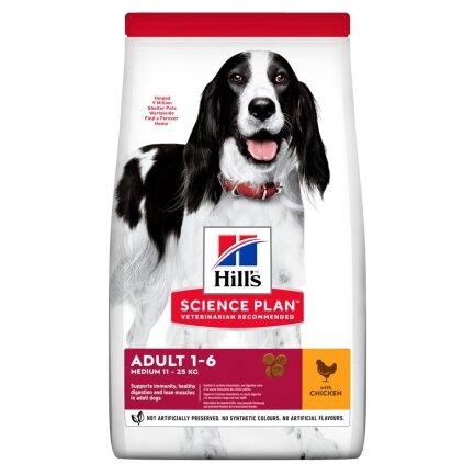 Hill’s Science Plan Adult Medium Breed Сухий корм для дорослих собак середніх порід, з куркою, 14 кг