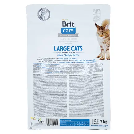 Сухий корм Brit Care Cat GF Large Power & Vitality для котів великих порід, качка та курка, 2 кг: додаткове фото 3