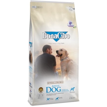 BonaCibo Adult Dog Chicken&amp;Rice with Anchovy 15 kg