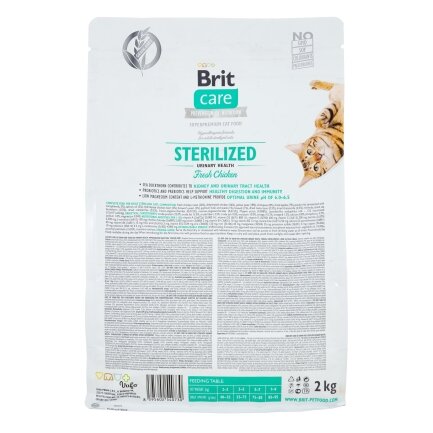 Сухий корм Brit Care Cat GF Sterilized Urinary Health для стерилізованих котів, з куркою, 2 кг — Фото 2