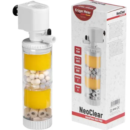 Внутрішній фільтр Kruger Meier NeoClear 800 з біофільтрацією та аерацією для акваріумів 40–80 літрів: додаткове фото 8