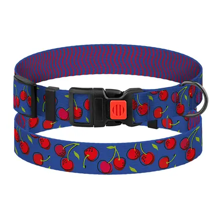 Нашийник для Собак BronzeDog Urban Fruits Нейлоновий з Пластиковою Пряжкою Вишні L
