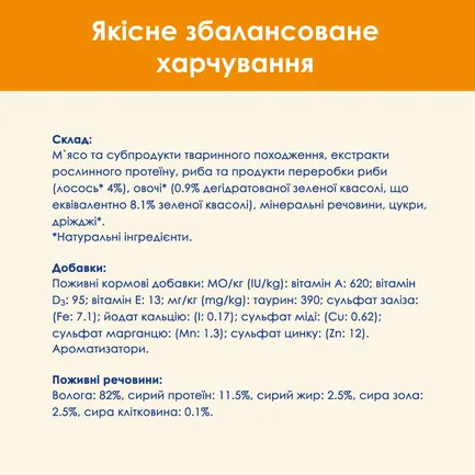 Вологий корм CAT CHOW Adult для дорослих котів шматочки в желе з лососем та зеленою квасолею 85 г: додаткове фото 8