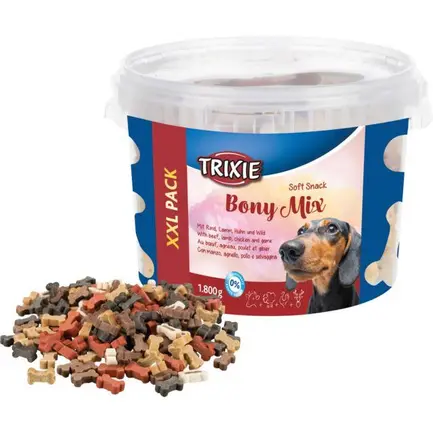 Ласощі Trixie Soft Snack Bony Mix для собак, відро пластикове, 1800 г: додаткове фото 3