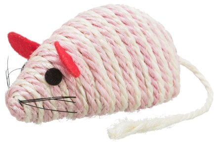Іграшка Trixie Мишка з брязкальцем для котів, 10 см (сизаль) — Фото 2