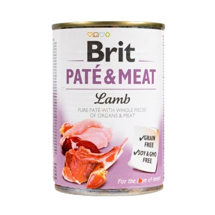 Вологий корм Brit Care Pate &amp; Meat для собак, з ягням, 400 г