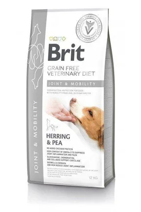 Сухий корм Brit GF VetDiet Dog Mobility для собак, для здоров'я суглобів, з оселедцем, лососем, горохом та гречкою, 12 кг