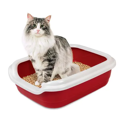 Туалет Природа «Comfort L» для котів, 49х39х15 см (бордовий): додаткове фото 2
