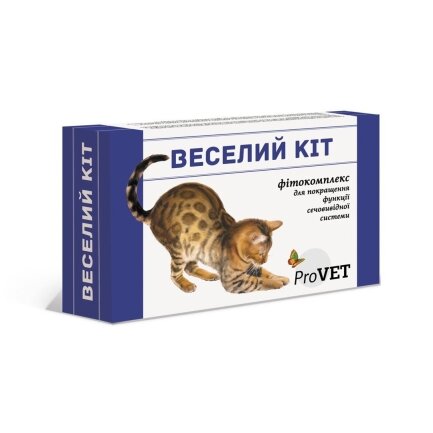 Фітокомплекс ProVET &quot;Веселий кіт&quot; для котів, для покращення функції сечовивідної системи, 20 мл — Фото 1