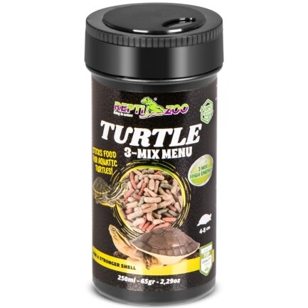 Корм із часником для водних черепах Repti-Zoo Turtle 3-Mix Menu 250мл. — Фото 2