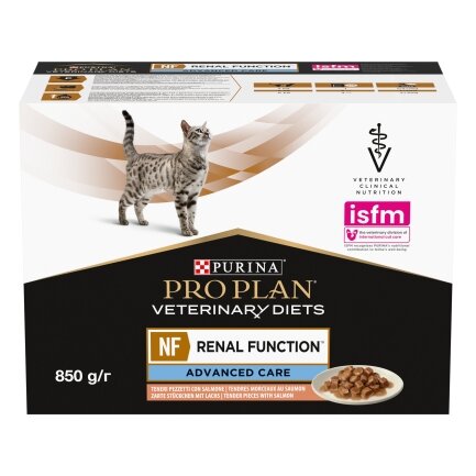 Вологий дієтичний корм PRO PLAN VETERINARY DIETS NF Renal Function Advanced Care для дорослих котів при патології нирок з лососем 10х85 г