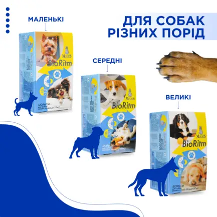 Біоритм (BioRitm) полівітамінний комплекс для собак середніх порід (10-30 кг), MODES: додаткове фото 4
