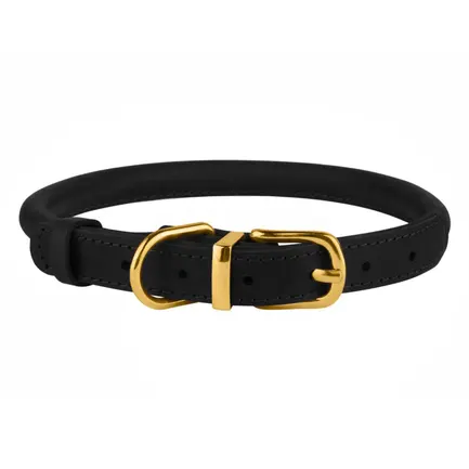 Нашийник для собак круглий шкіряний BronzeDog Crazy чорний L: додаткове фото 2